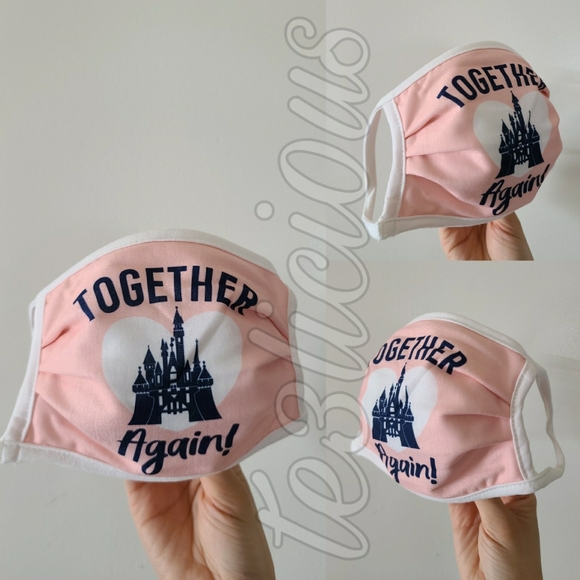 Disney Accessories - DISNEY PARKS PINK CASTLE TOGETHER AGAIN FACE MASK